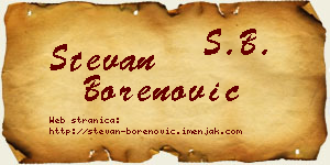 Stevan Borenović vizit kartica